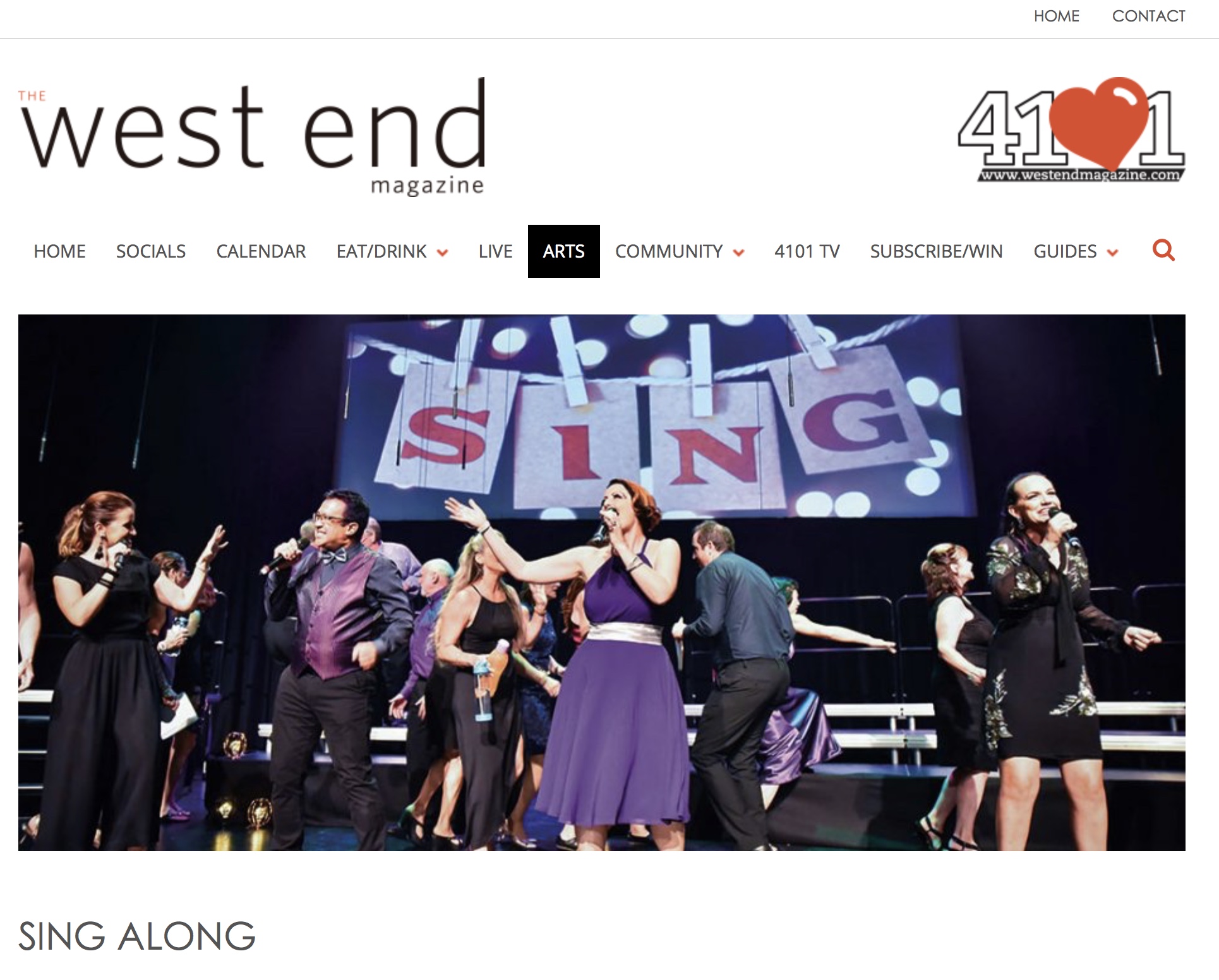 Sing A Long in West End Magazine